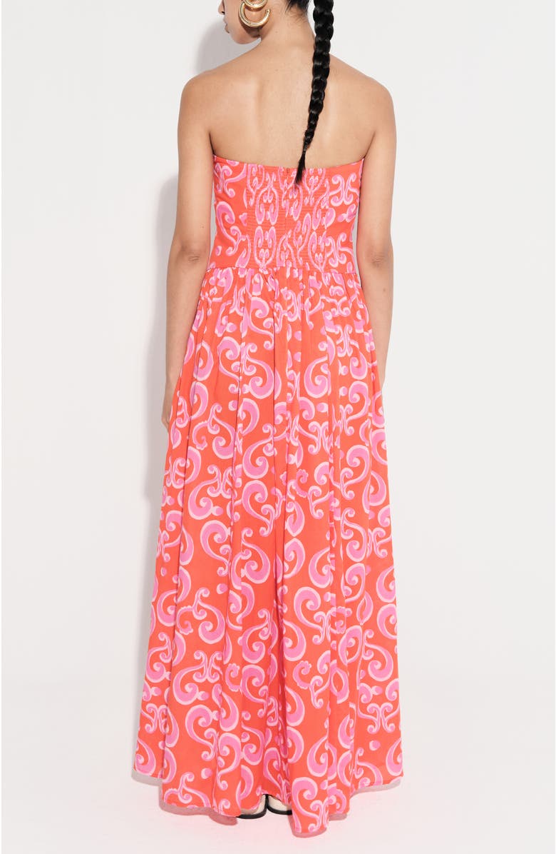 De Loreta Golondrina Strapless Drop Waist Cotton Maxi Dress, Alternate, color, Castilla Print