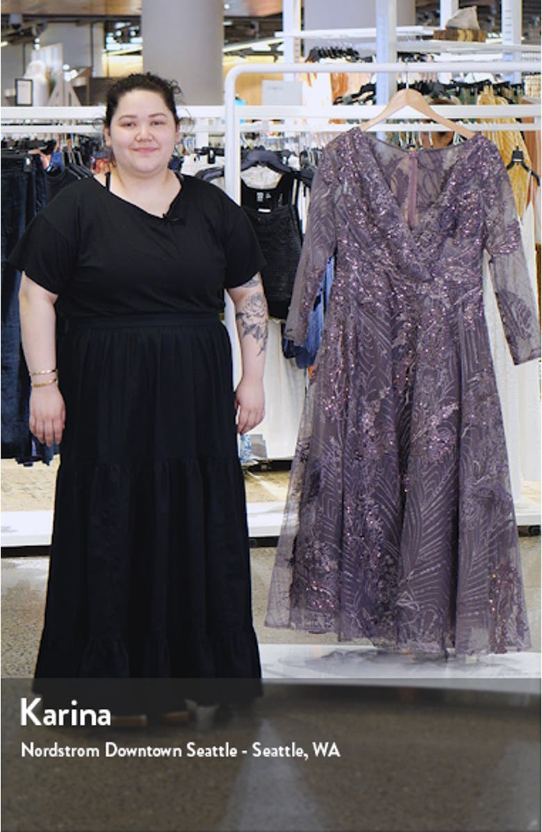 Beaded Floral A-Line Cocktail Dress, sales video thumbnail