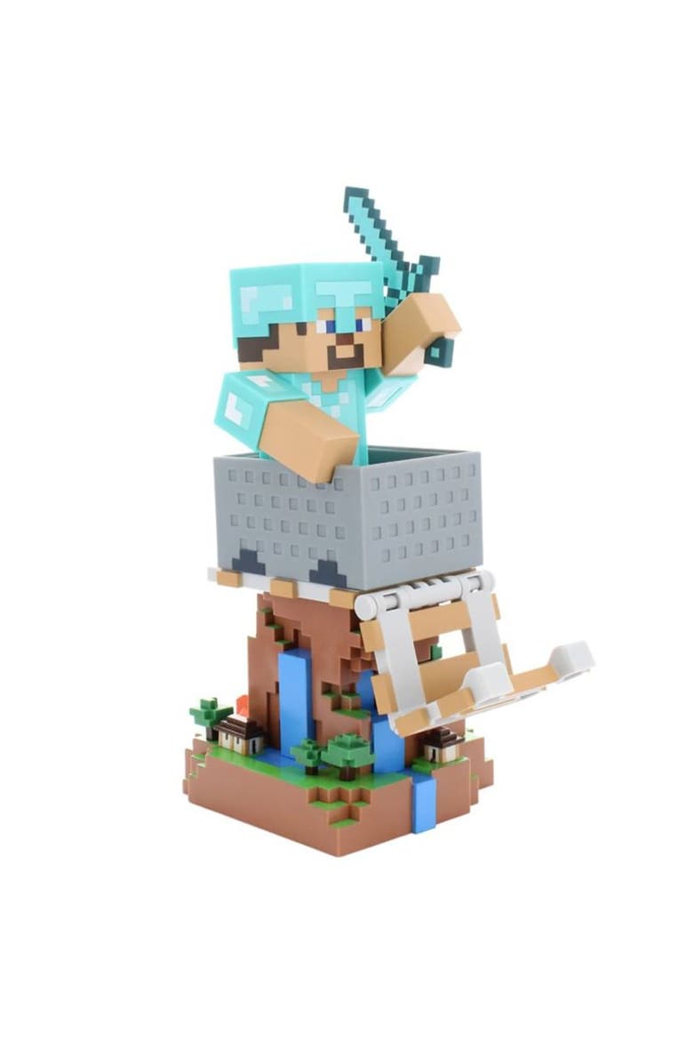 Minecraft Steve in Diamond Armor Cable Guys Controller Holder, Alternate, color, Multicolored