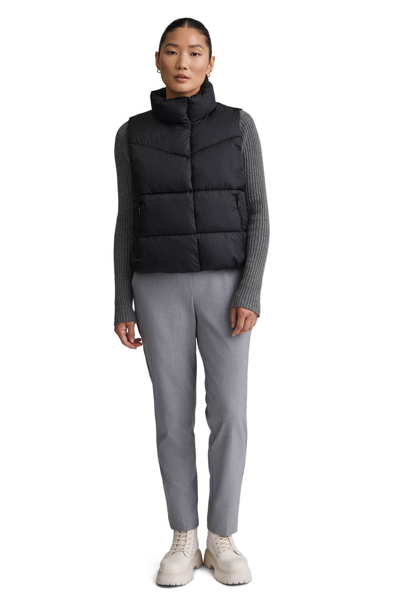 NVLT Cire Crop Quilted Vest, Alternate, color, Black