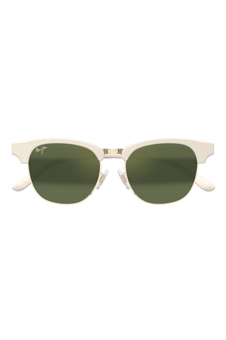 Holomua 52mm Polarized Wraparound Sunglasses, Main, color, WHITE