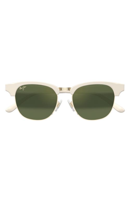 Maui Jim Holomua 52mm Polarized Wraparound Sunglasses In Green