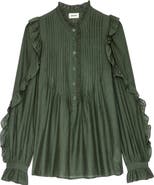Zadig & Voltaire Timmy Tomboy Ruffle Cotton Blend Blouse