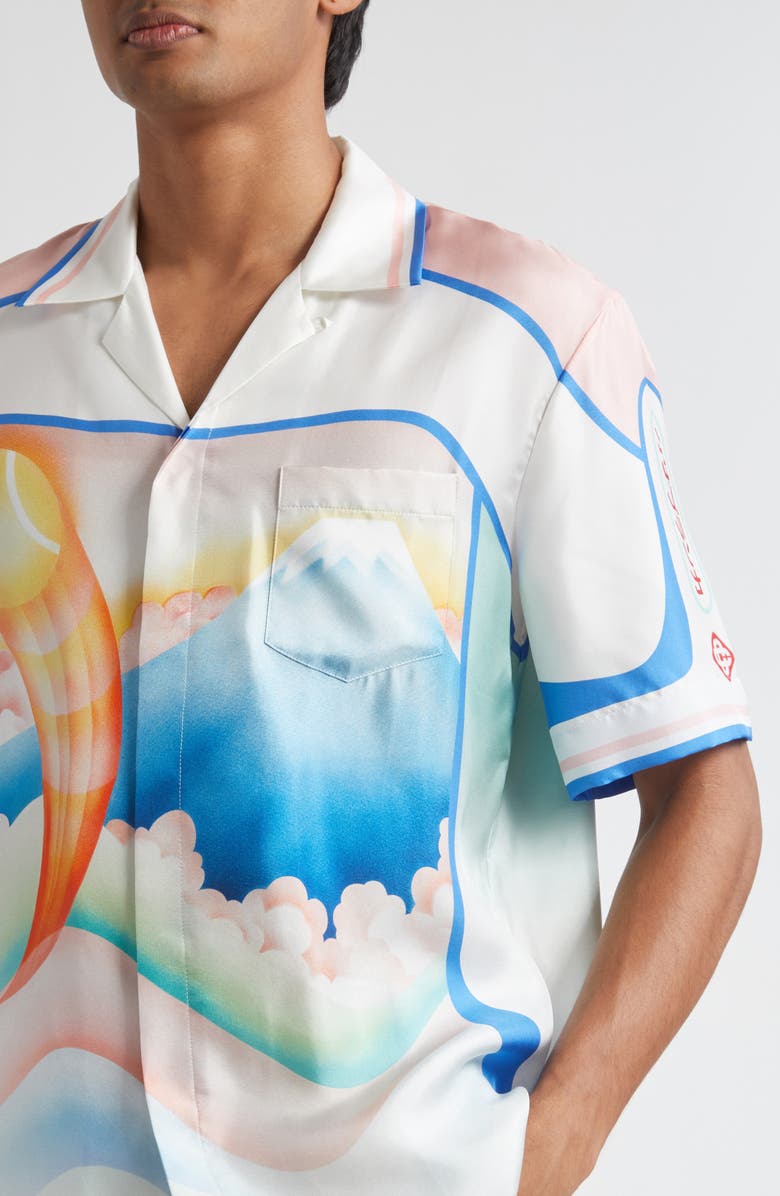 Casablanca Fuji Dream Silk Camp Shirt, Alternate, color, Fuji Dream