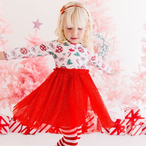 Sweet Wink Disco Christmas Long Sleeve Tutu Dress In Multicolor