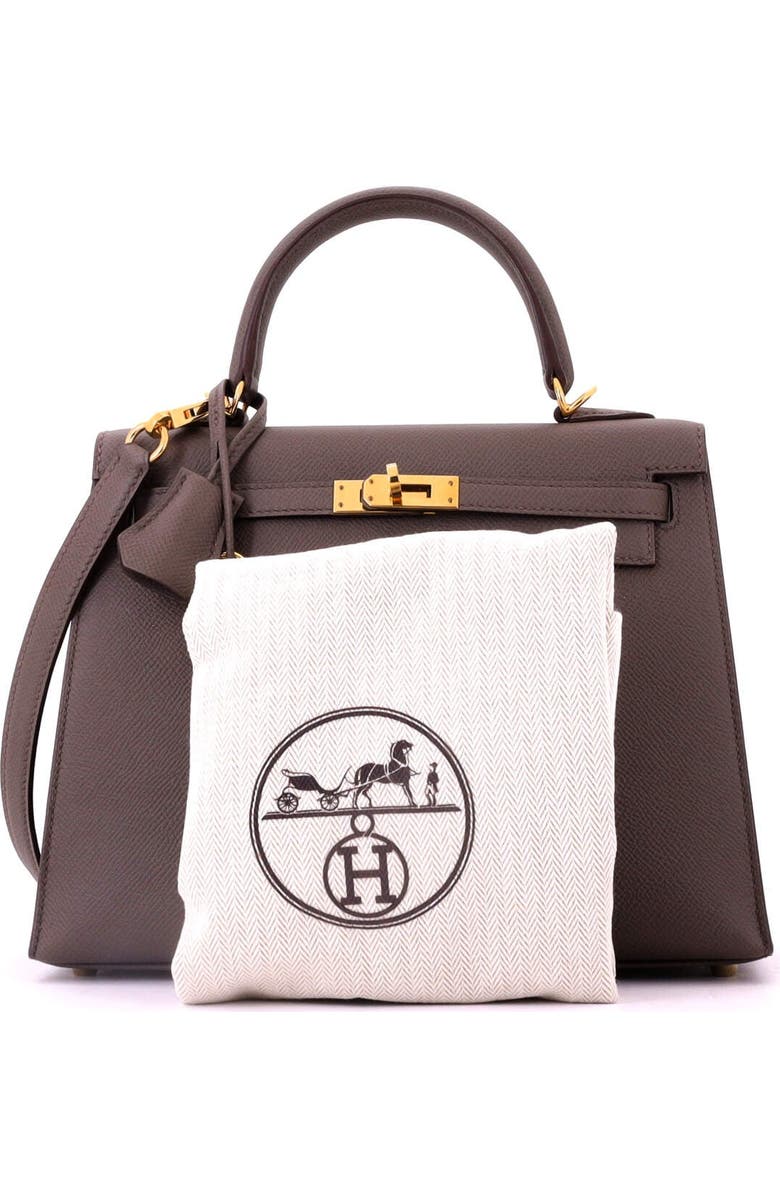 Pre-Owned Hermes Kelly Handbag Grey Epsom with Gold Hardware 25, Alternate, color, Etain