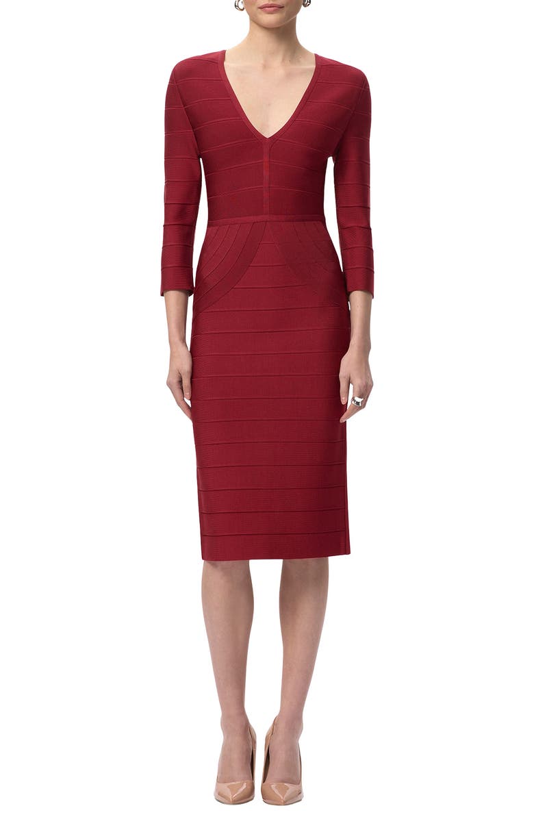 Herve Leger The Athena Dress, Main, color, Cabernet