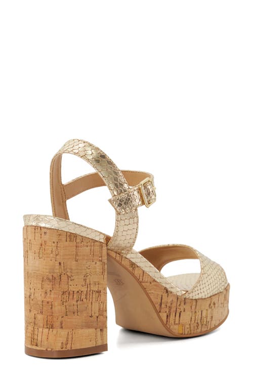 Dune London Jodi Platform Sandal In Gold