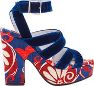 La DoubleJ Medal Wedge Moonflower Navy