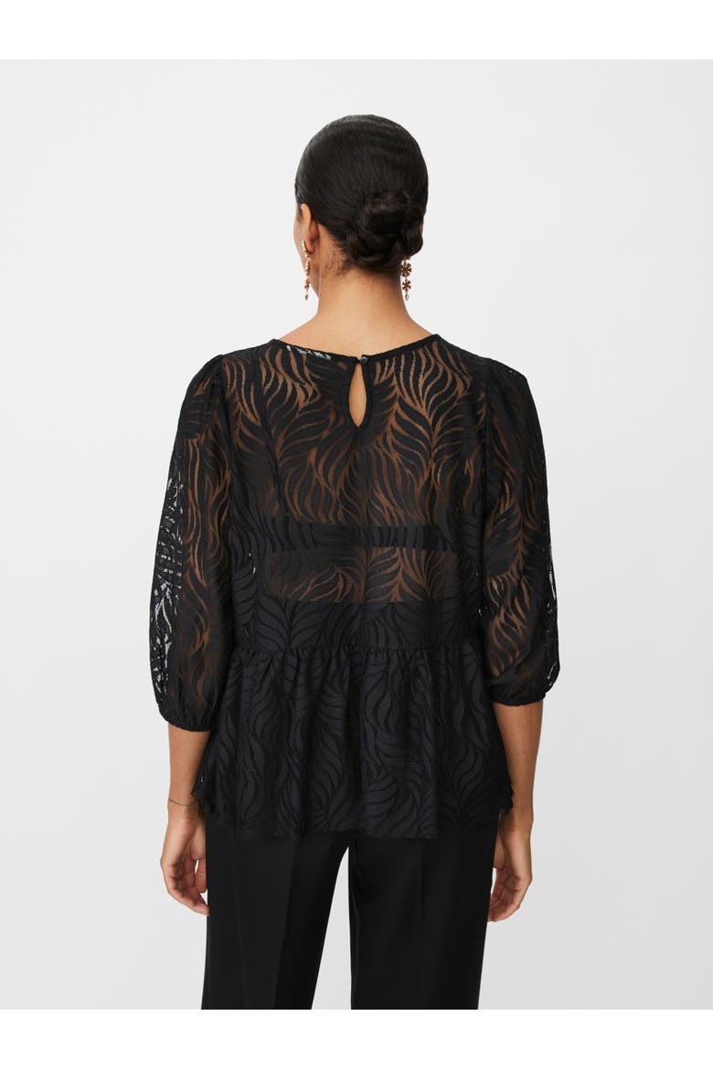 Lace Peplum Top, Alternate, color, Black
