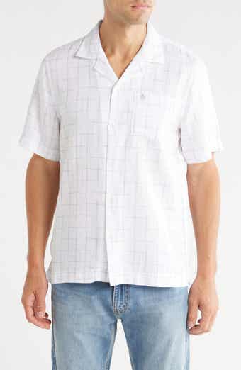 Original Penguin Windowpane Print Button-Up Camp Shirt