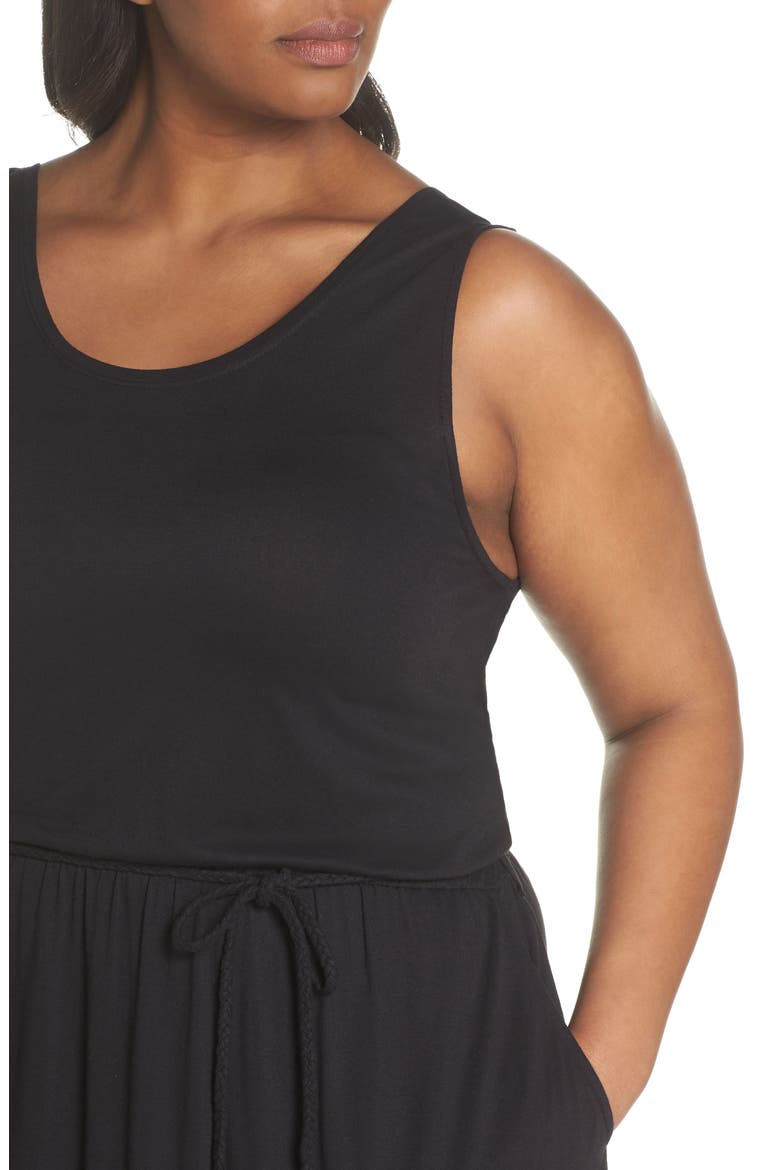 Strappy V-Back Maxi Dress, Alternate, color, BLACK