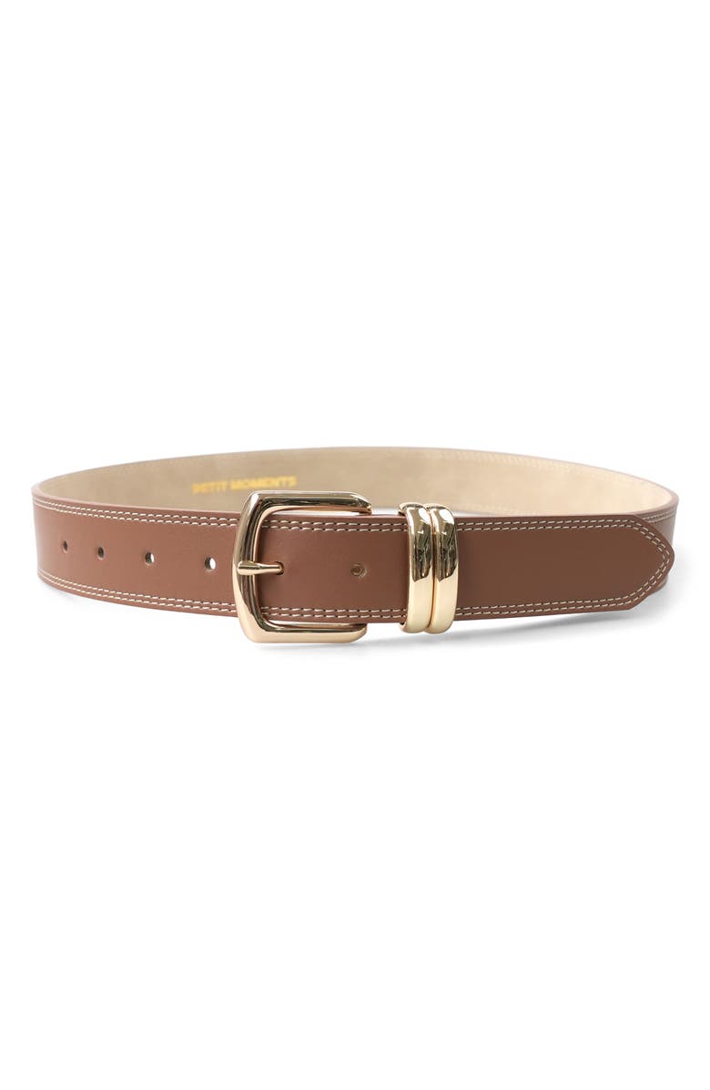 Petit Moments Madison Faux Leather Belt, Main, color, Tan/ Gold