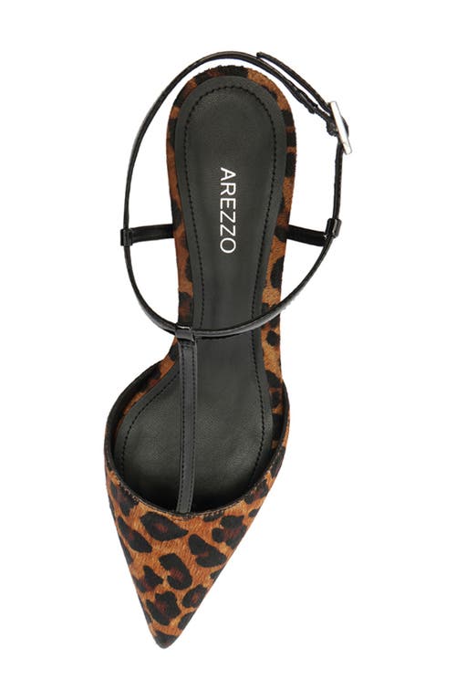 Arezzo Teagan Ankle Strap Pointed Toe Pump In Brown