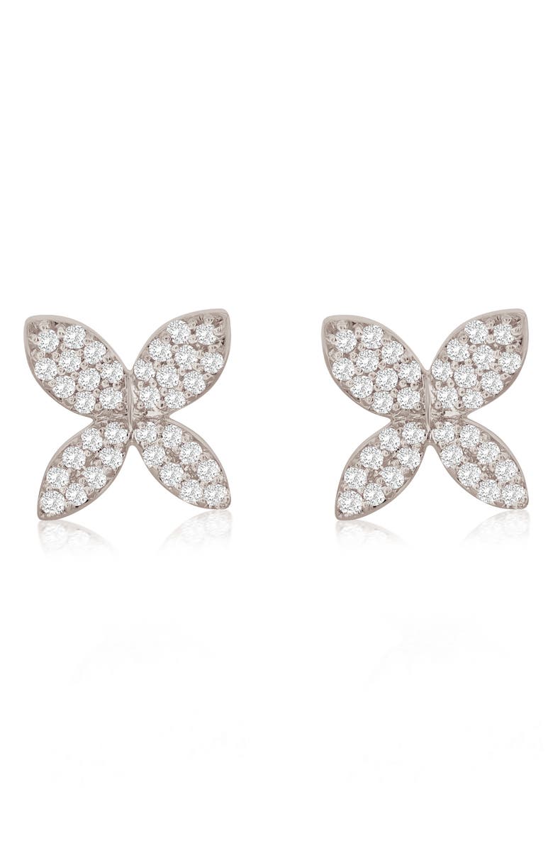 SUZY LEVIAN DIAMONDS Pavé Diamond Stud Earrings, Main, color, White Gold