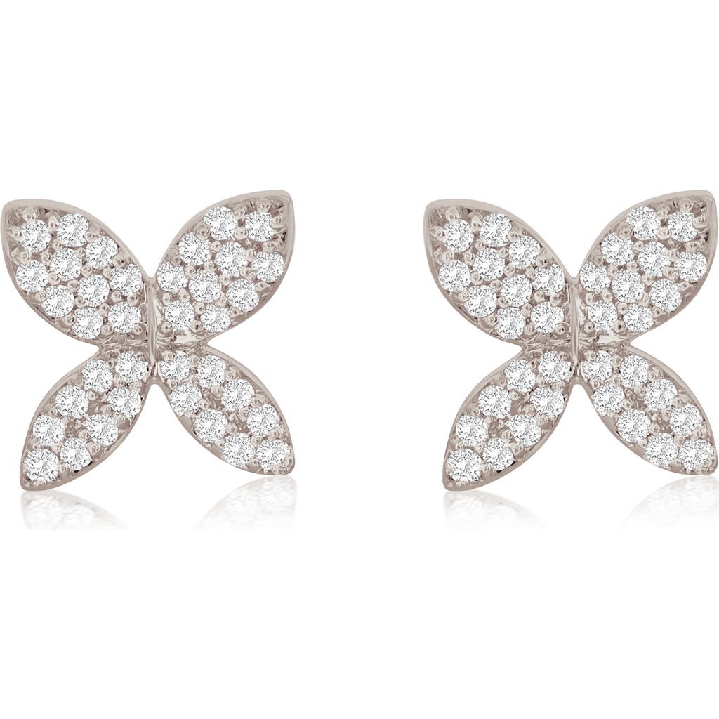 Suzy Levian Diamonds Pavé Diamond Stud Earrings In White Gold