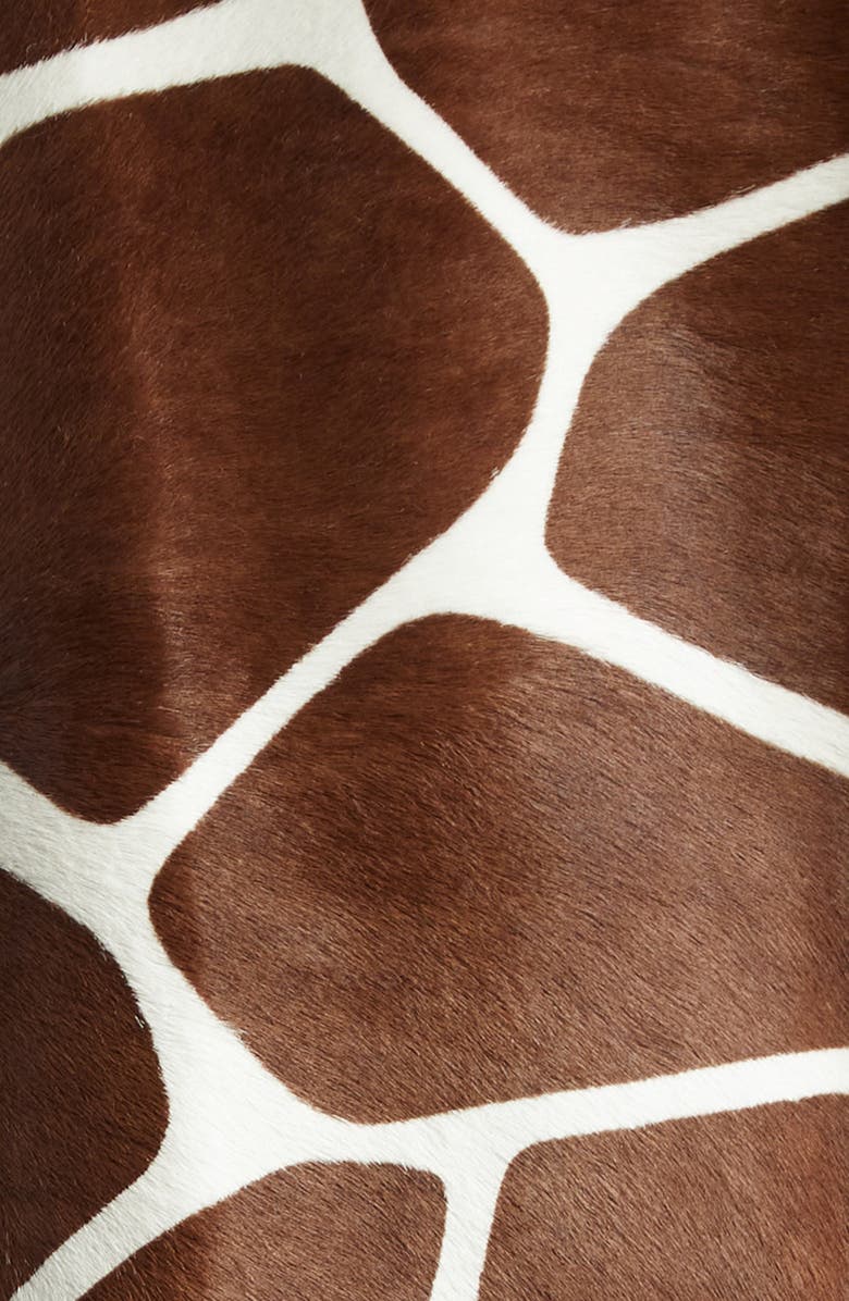 Michael Kors Collection Giraffe Print Genuine Calf Hair Balmacaan Coat, Alternate, color, 