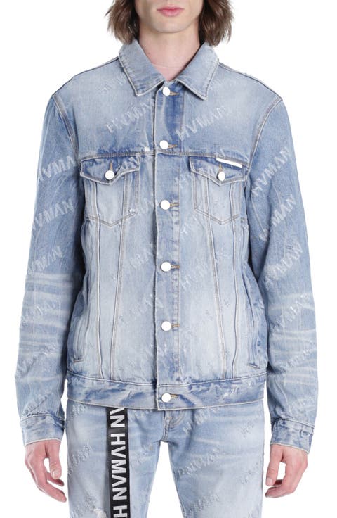 Triangle Denim Logo Trucker Jacket