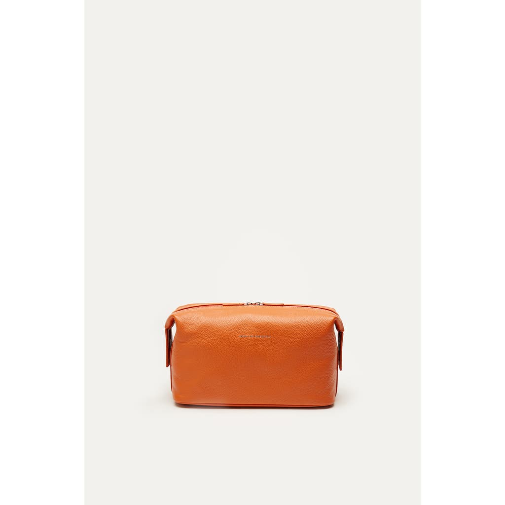Want Les Essentiels De La Vie Want Les Essentiels Kenyatta Pebble Grained Leather Toiletry Bag In Orange