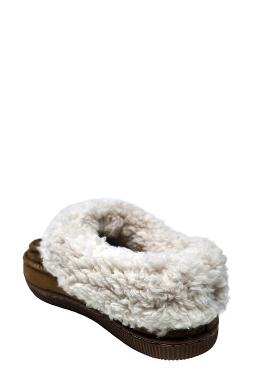 Gaahuu Double Stitched Faux Shearling Lined Slipper In Brown