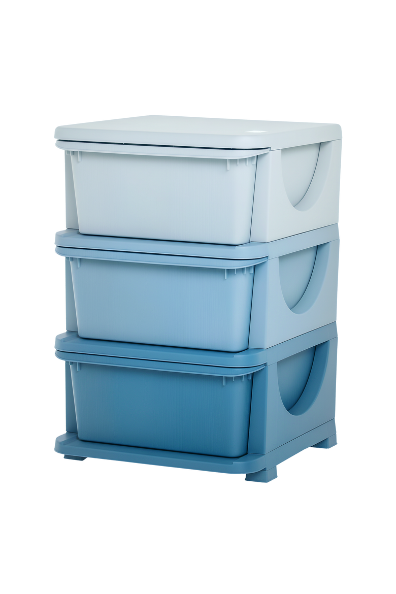 4-Tier Kids Storage Unit with Drawers​, Main, color, Blue