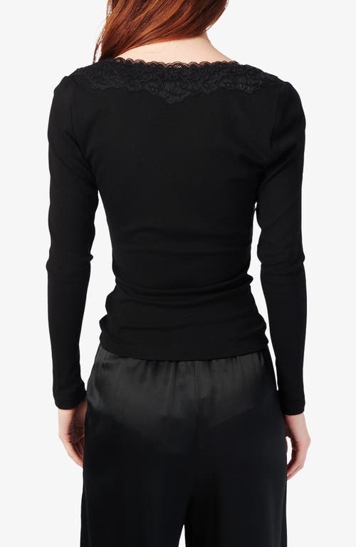 Cami Nyc Rooney Lace Trim Rib Top In Black