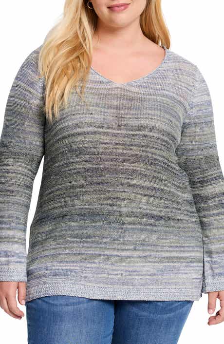 NIC+ZOE Hazy Shades Linen Blend Sweater