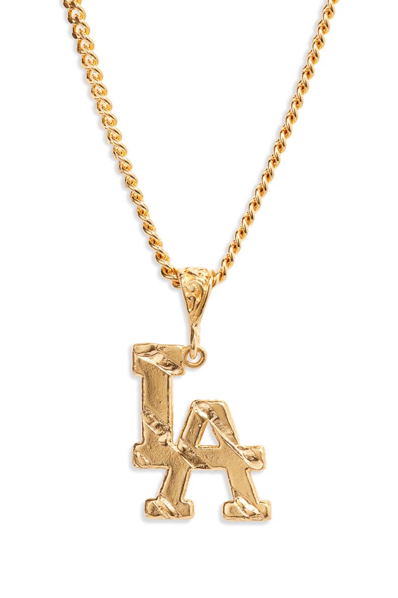 LA Love Pendant Necklace, Main, color, GOLD