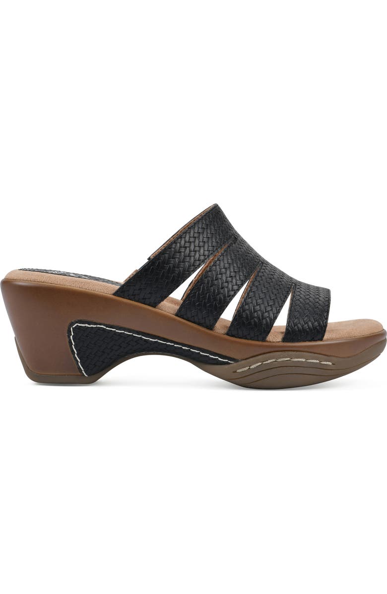 White Mountain Footwear Valora Wedge Sandal, Alternate, color, Black Metallic Woven