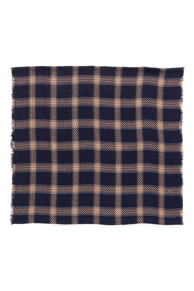 Plaid Knit Infinity Scarf, Alternate, color, NAVY MULTI