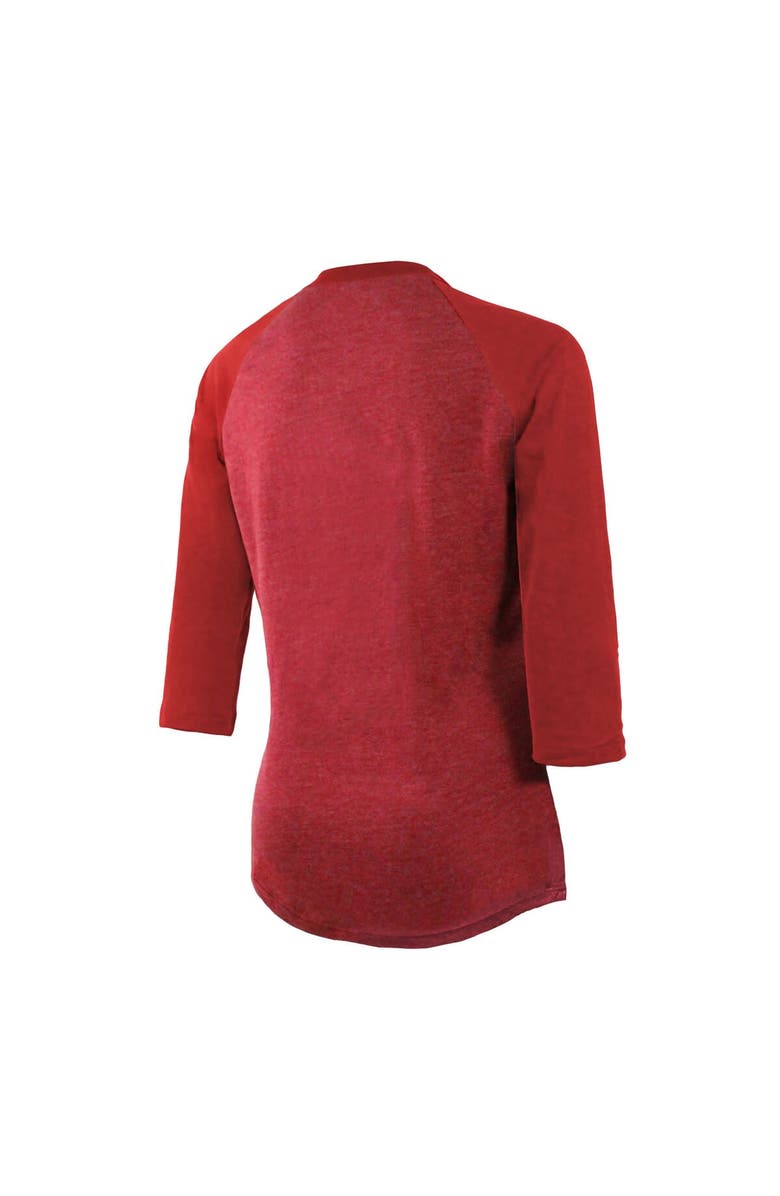 Majestic Threads Women's Majestic Threads  Scarlet San Francisco 49ers Super Bowl LVIII Vegas Raglan 3/4-Sleeve Tri-Blend T-Shirt, Alternate, color, 