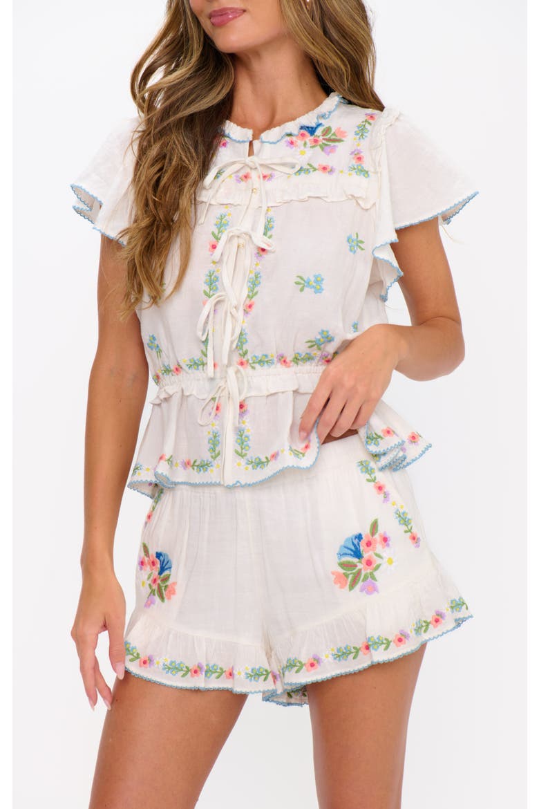 Cannes Shorts, Main, color, Wild Meadow Embroidery
