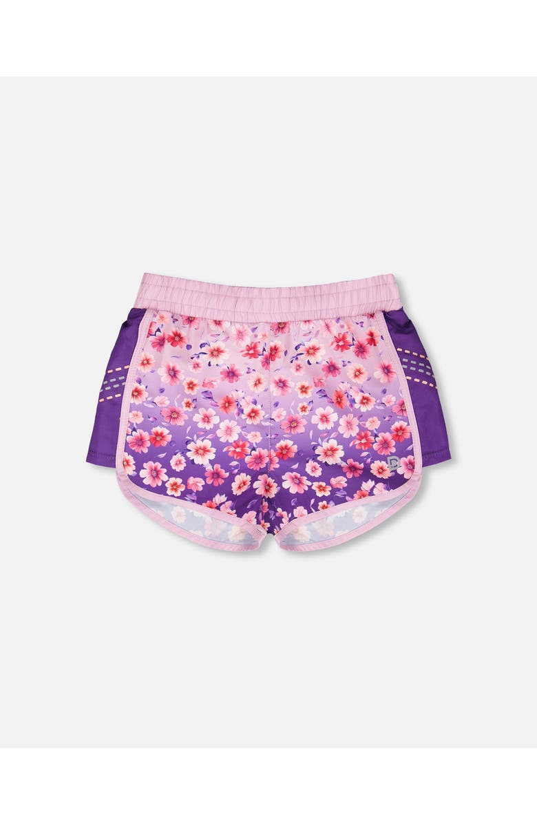 Deux par Deux Athletic Shorts in Floral Recycled Polyester, Main, color,