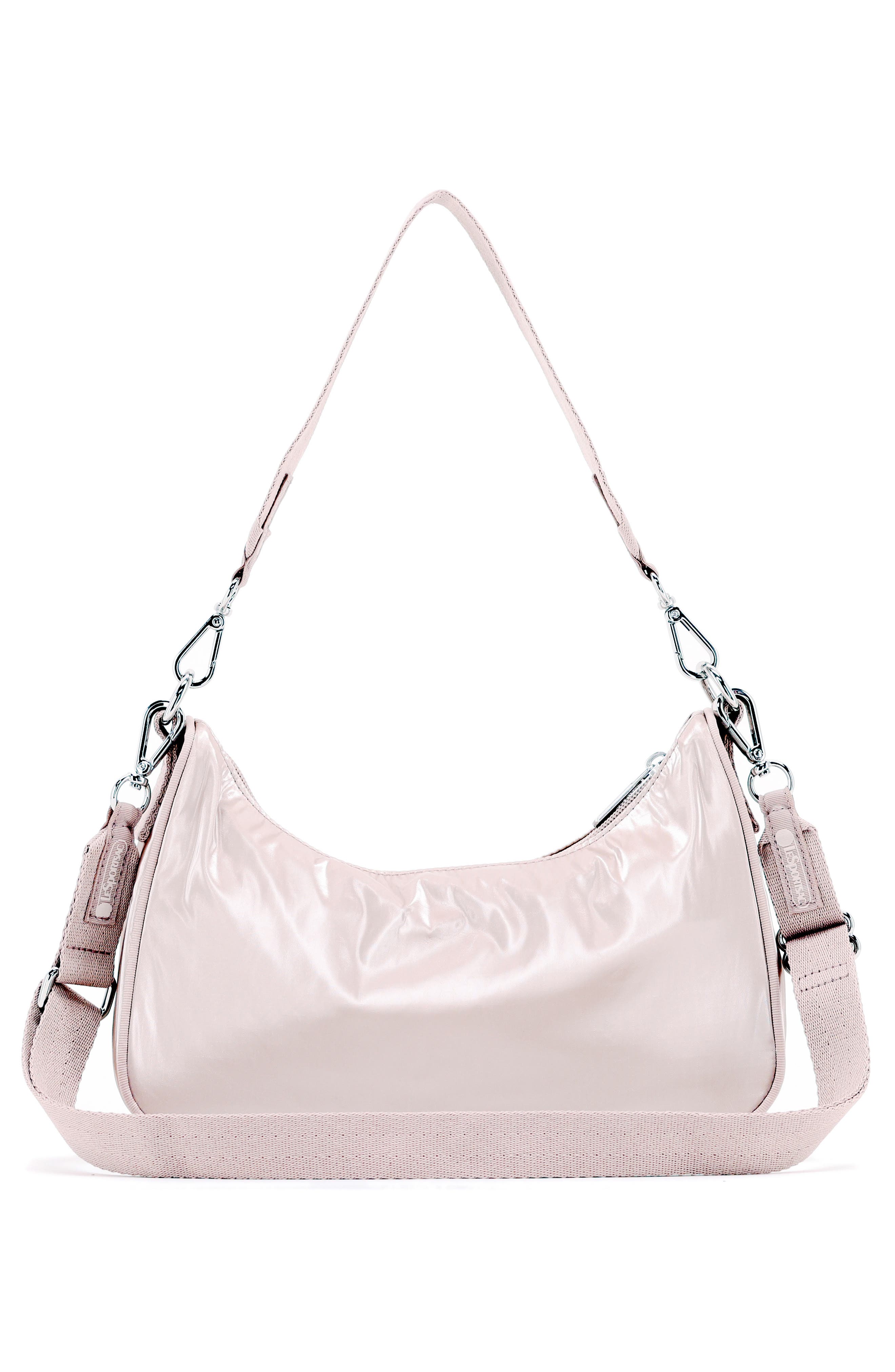 Small Shine Nylon Shoulder Bag, Alternate, color, ROSE GOLD SHINE