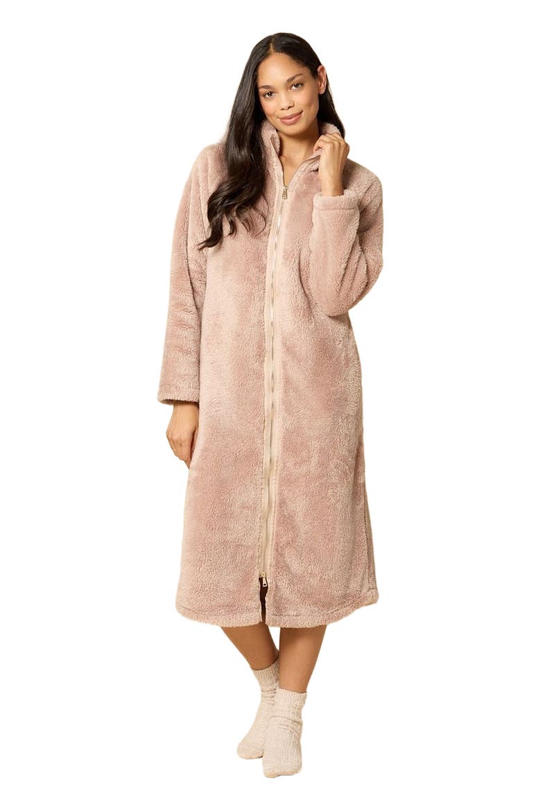 DreamPlush Zip Robe, Main, color, Coco