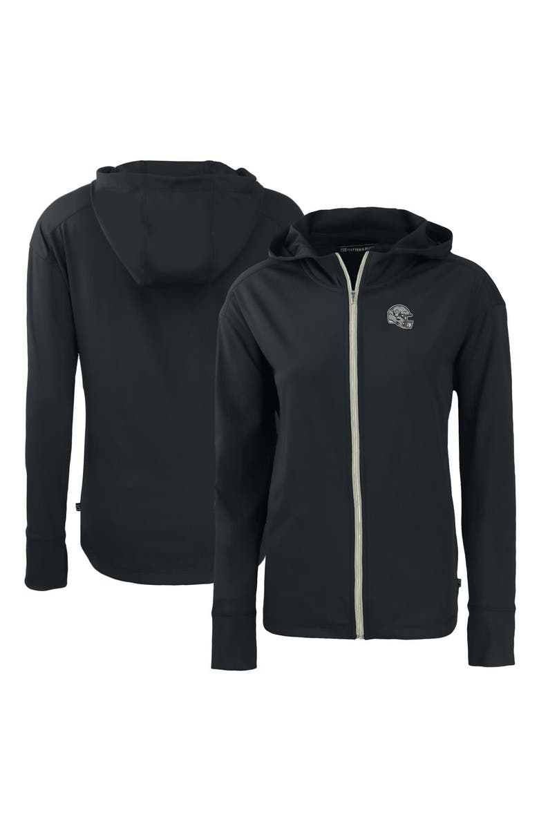 Cutter & Buck Women's Cutter & Buck  Black Las Vegas Raiders Helmet Daybreak Eco Recycled Full-Zip Hoodie, Main, color, 