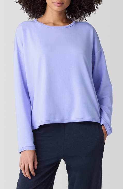 Eileen Fisher Ballet Neck outlet Long Sleeve Tunic size XXS in Purple/Lavender - NEW