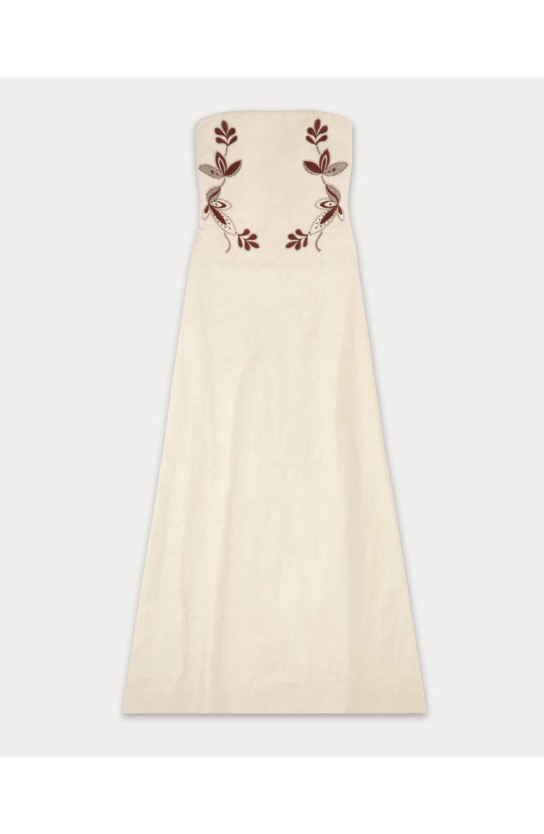 Fortela Anouk Embroidered Linen Dress, Alternate, color, White