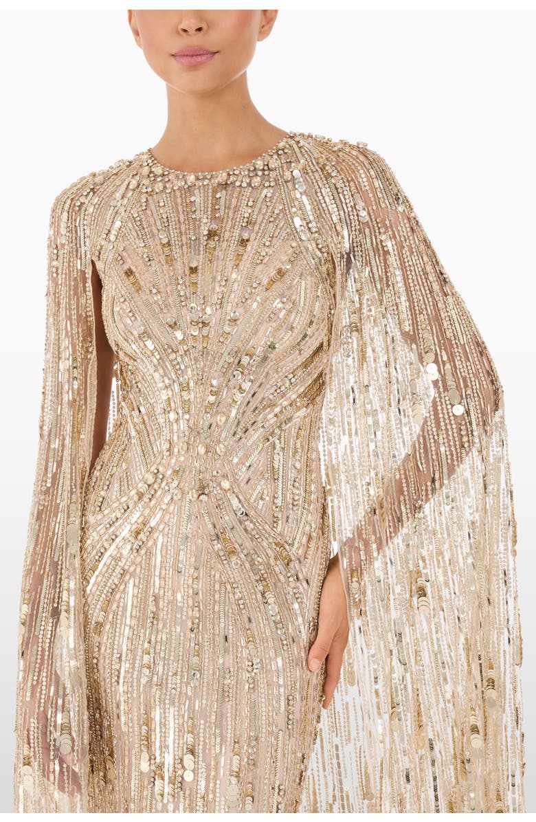 Jenny Packham Elio Sequin-Embellished Maxi Dress, Alternate, color, Illusion