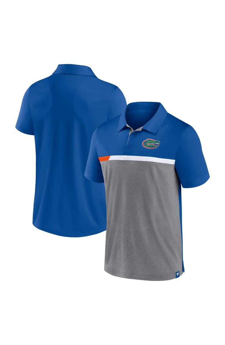 FANATICS Men's Fanatics Branded Royal/Heathered Gray Florida Gators Split Block Color Block Polo, Main, color, Royal