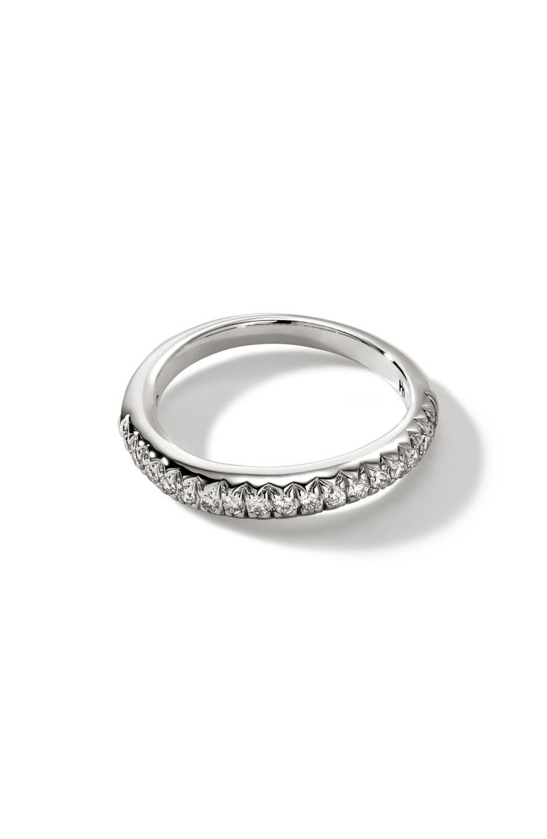 John Hardy Surf Pavé Diamond Band Ring, Main, color, Silver