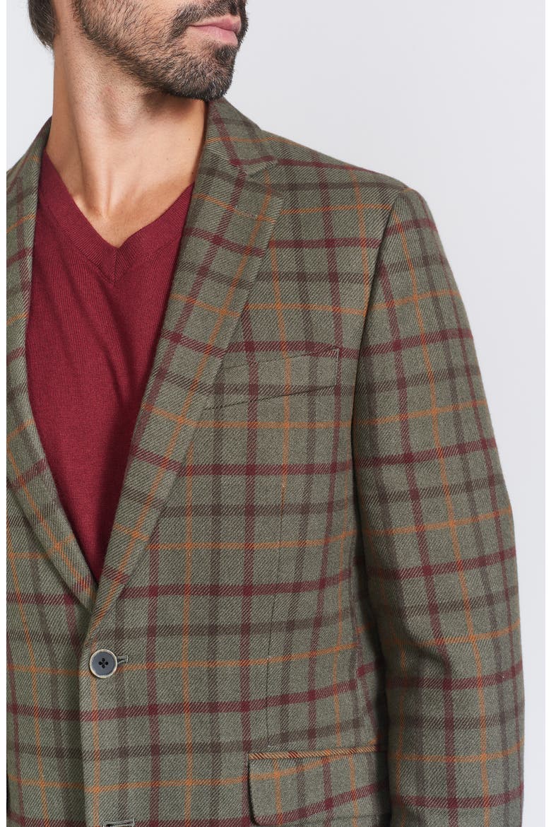 Windowpane Sport Coat, Alternate, color, OLIVE