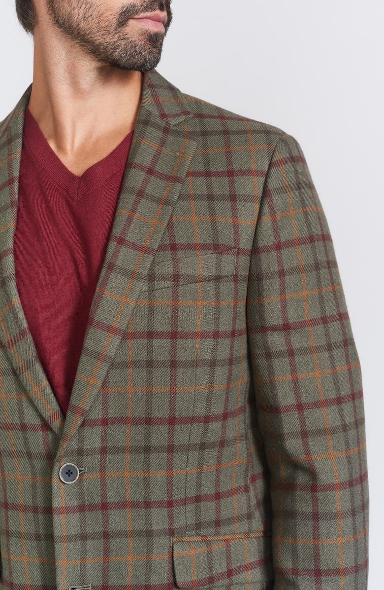 SAVILE ROW CO Windowpane Sport Coat, Alternate, color, Olive