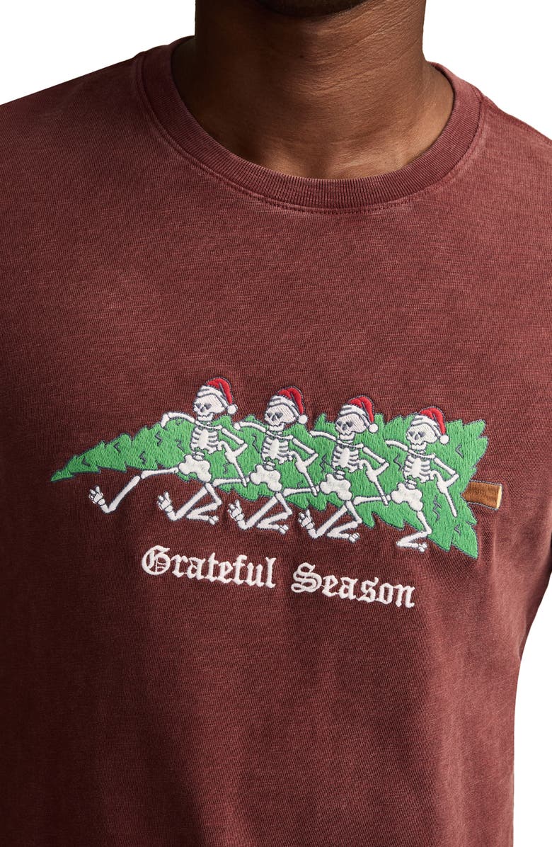 Lucky Brand Grateful Dead Holiday Cotton Graphic T-Shirt, Alternate, color, Port