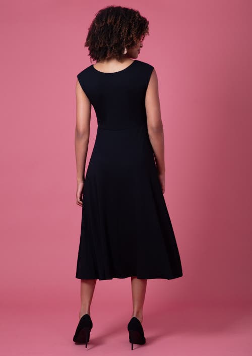 Alie Street London Luna Boat Neck Sleeveless Midi Dress In Black