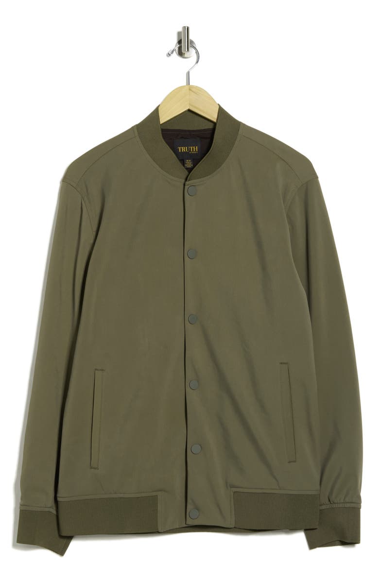 TRUTH Snap Button Bomber Jacket, Alternate, color, Olive