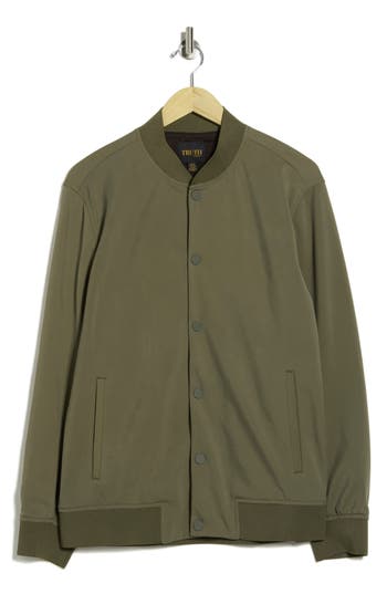 Truth Snap Button Bomber Jacket In Green