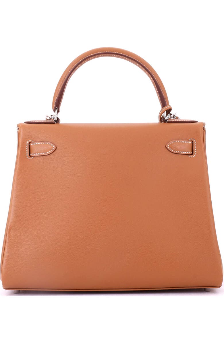 Pre-Owned Hermes Kelly Handbag Brown Madame with Palladium Hardware 28, Alternate, color, Gold