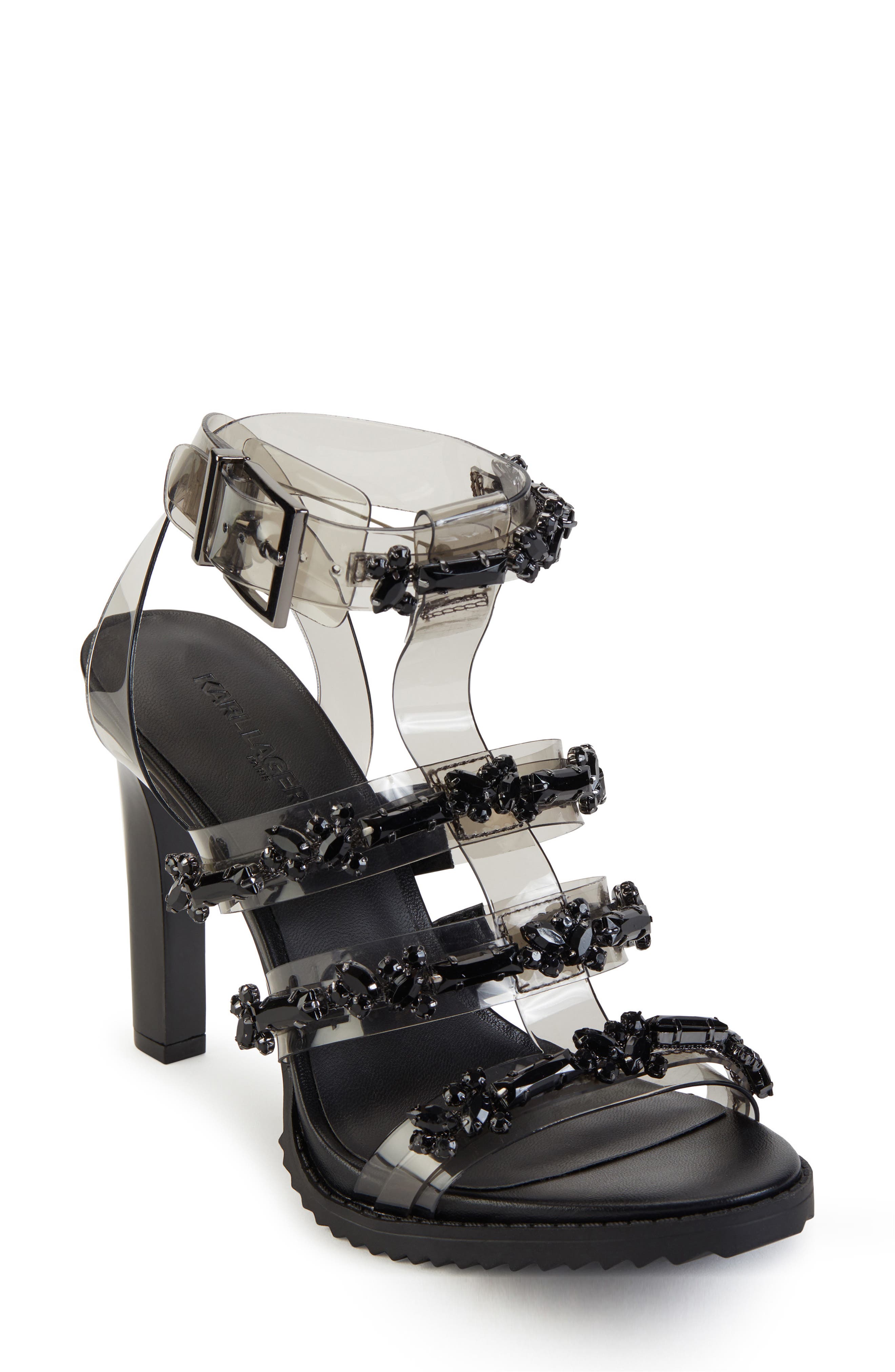 KARL LAGERFELD PARIS Bristol Embellished Sandal, Main, color, 