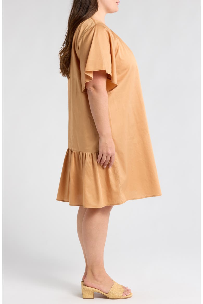Agata Flutter Sleeve Cotton Dress, Alternate, color, SAND